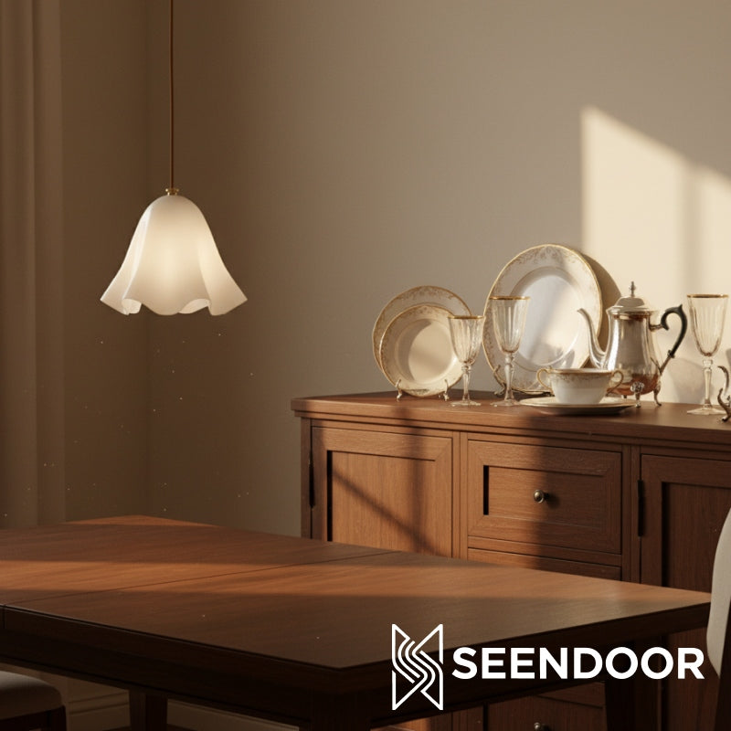 Lámpara colgante con pantalla floral Bellina Iluminación decorativa para el hogar