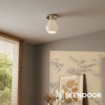 Load image into Gallery viewer, Merin Geometric Glass Modern Flush Mount for Hallway &amp; Bedroom
