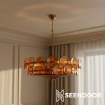 Load image into Gallery viewer, Lorenzo Overlapping Glass Discs – Vintage Lighting for Living Room