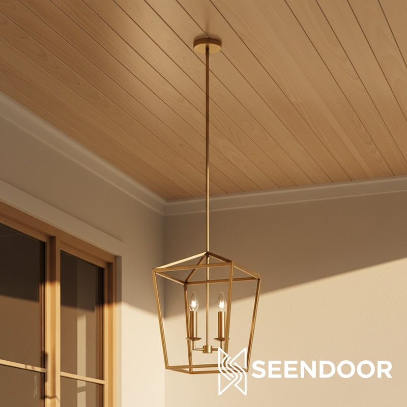 Rowan bronzen en koperen lantaarn hanglamp - stalen hangend plafondarmatuur