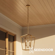 Rowan bronzen en koperen lantaarn hanglamp - stalen hangend plafondarmatuur