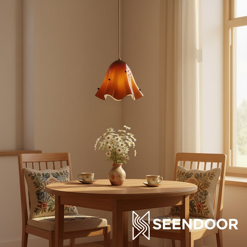 Lámpara colgante con pantalla floral Bellina Iluminación decorativa para el hogar