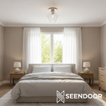 Load image into Gallery viewer, Merin Geometric Glass Modern Flush Mount for Hallway &amp; Bedroom
