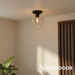 Load image into Gallery viewer, Merin Geometric Glass Modern Flush Mount for Hallway &amp; Bedroom
