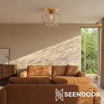 Load image into Gallery viewer, Merin Geometric Glass Modern Flush Mount for Hallway &amp; Bedroom
