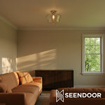 Load image into Gallery viewer, Merin Geometric Glass Modern Flush Mount for Hallway &amp; Bedroom
