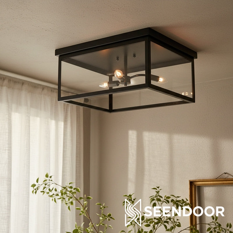 Ferrix minimalistische ijzeren inbouw plafondlamp - moderne buiten glazen plafondlamp