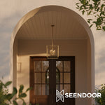 Afbeelding laden in galerijweergave, Ferrix Moderne Buitenlantaarn IJzeren Hanglamp - Industrieel Glazen Verlichtingsontwerp
