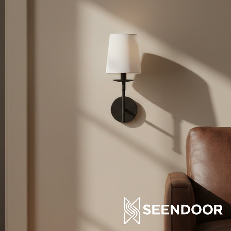 Rowan Classic Drum Modern Wall Sconce for Bedroom & Living Room