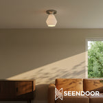 Load image into Gallery viewer, Merin Geometric Glass Modern Flush Mount for Hallway &amp; Bedroom
