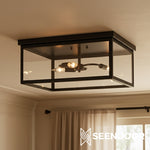 Afbeelding laden in galerijweergave, Ferrix minimalistische ijzeren inbouw plafondlamp - moderne buiten glazen plafondlamp
