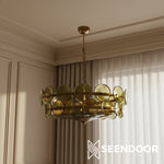 Load image into Gallery viewer, Lorenzo Overlapping Glass Discs – Vintage Lighting for Living Room