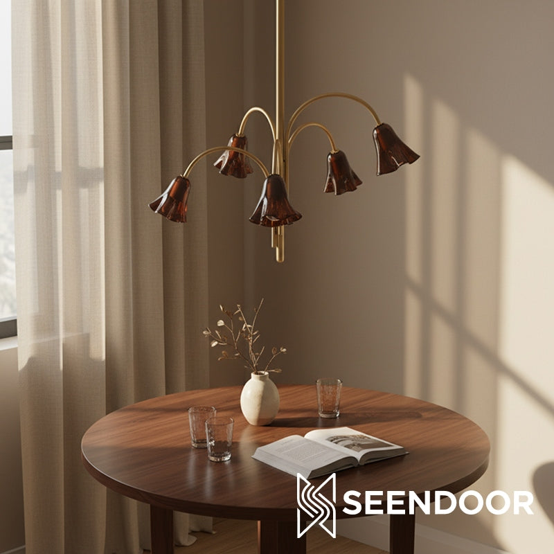 Bellina Sculptural Flower Chandelier for Bedroom and Entryway