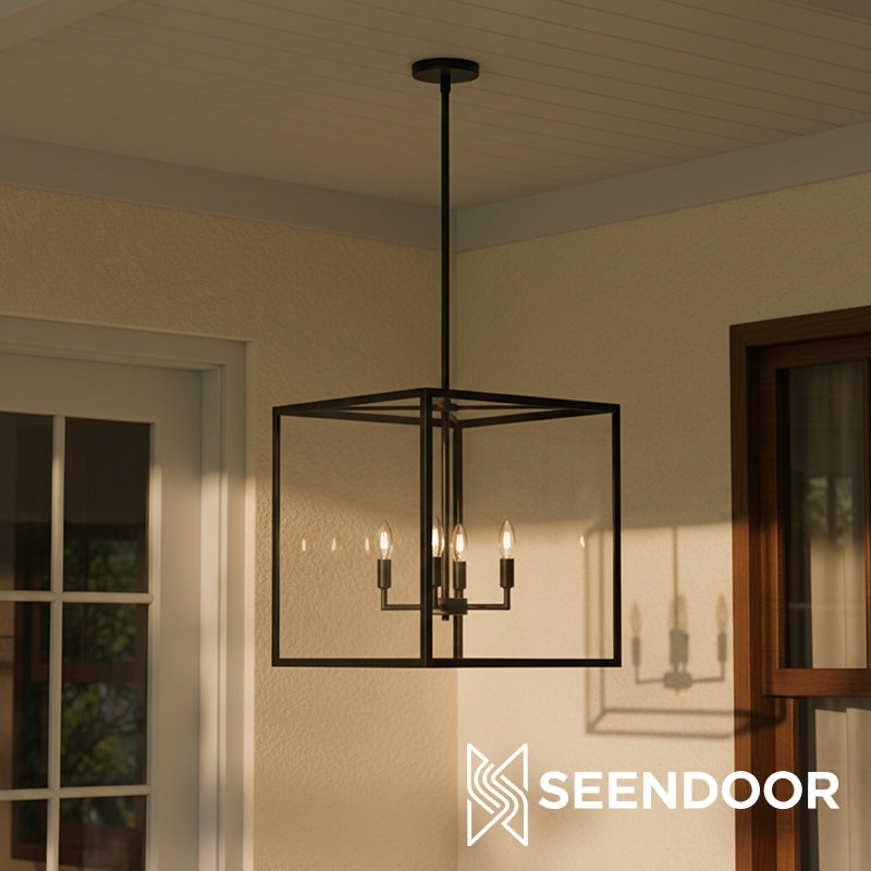 Ferrix Moderne Buitenlantaarn IJzeren Hanglamp - Industrieel Glazen Verlichtingsontwerp