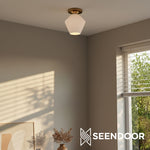 Load image into Gallery viewer, Merin Geometric Glass Modern Flush Mount for Hallway &amp; Bedroom
