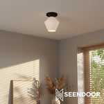 Load image into Gallery viewer, Merin Geometric Glass Modern Flush Mount for Hallway &amp; Bedroom
