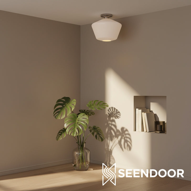 Merin Geometric Glass Modern Flush Mount for Hallway & Bedroom