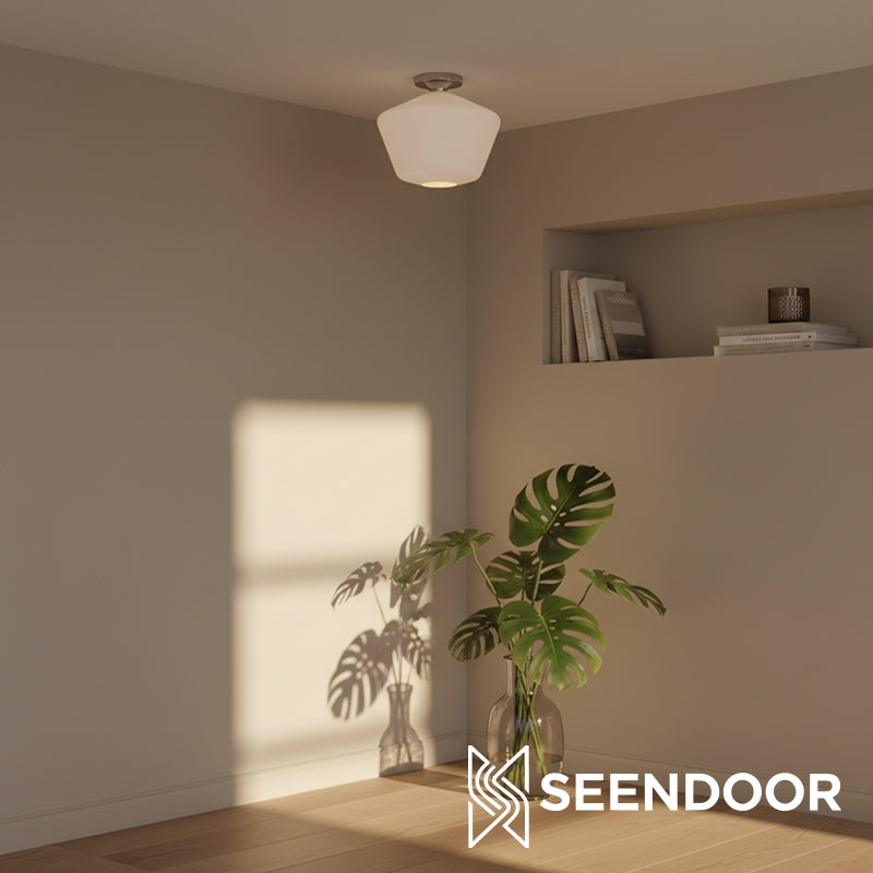 Merin Geometric Glass Modern Flush Mount for Hallway & Bedroom