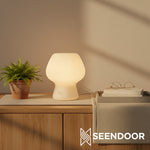 Load image into Gallery viewer, Novarise Textured Glass Modern Table Lamp for Bedside &amp; Office
