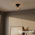 Load image into Gallery viewer, Merin Geometric Glass Modern Flush Mount for Hallway &amp; Bedroom
