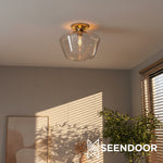 Load image into Gallery viewer, Merin Geometric Glass Modern Flush Mount for Hallway &amp; Bedroom
