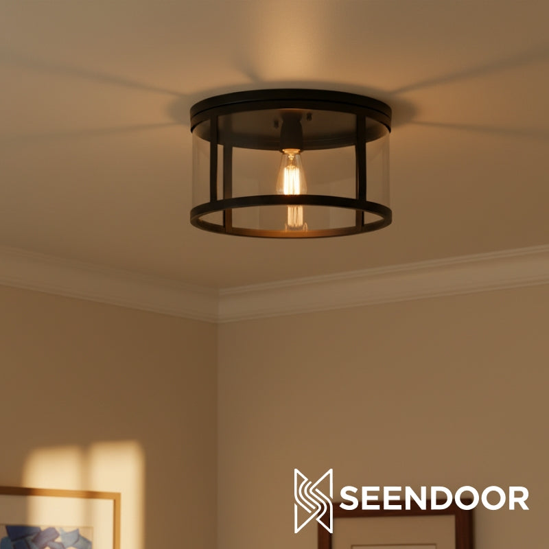 Ferrix minimalistische ijzeren inbouw plafondlamp - moderne buiten glazen plafondlamp