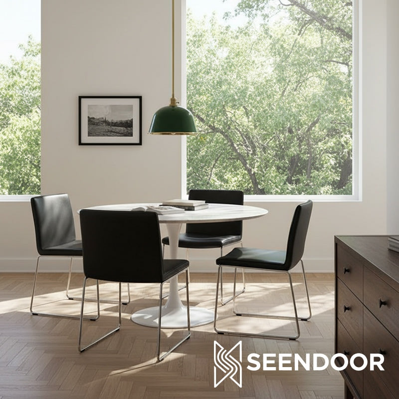 Forvara metalen hanglamp met paal - belvormige diffuser ontwerp voor keukeneilanden