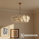 Load image into Gallery viewer, Lorenzo Overlapping Glass Discs – Vintage Lighting for Living Room