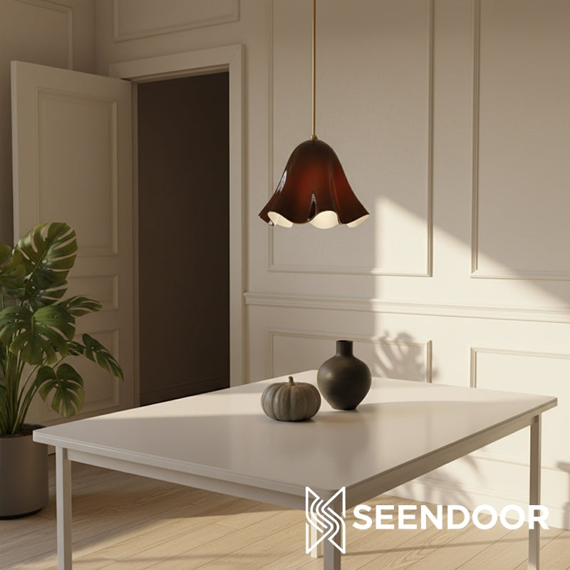 Lámpara colgante con pantalla floral Bellina Iluminación decorativa para el hogar