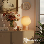 Load image into Gallery viewer, Novarise Textured Glass Modern Table Lamp for Bedside &amp; Office
