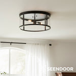 Afbeelding laden in galerijweergave, Ferrix minimalistische ijzeren inbouw plafondlamp - moderne buiten glazen plafondlamp
