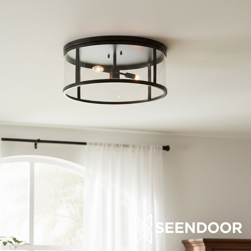 Ferrix minimalistische ijzeren inbouw plafondlamp - moderne buiten glazen plafondlamp