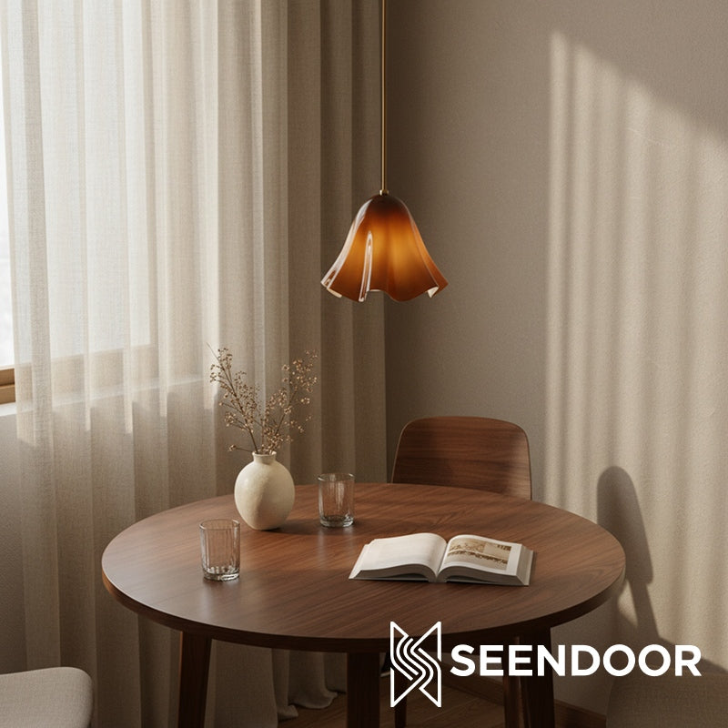 Lámpara colgante con pantalla floral Bellina Iluminación decorativa para el hogar