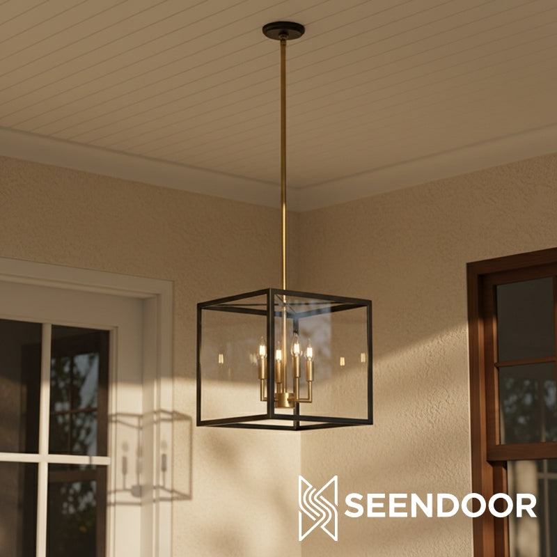 Ferrix Moderne Buitenlantaarn IJzeren Hanglamp - Industrieel Glazen Verlichtingsontwerp