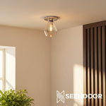 Load image into Gallery viewer, Merin Geometric Glass Modern Flush Mount for Hallway &amp; Bedroom
