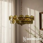 Load image into Gallery viewer, Lorenzo Overlapping Glass Discs – Vintage Lighting for Living Room