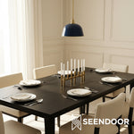 Afbeelding laden in galerijweergave, Forvara metalen hanglamp met paal - belvormige diffuser ontwerp voor keukeneilanden
