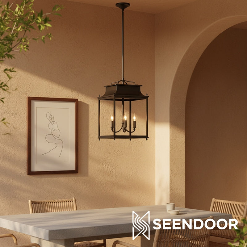 Yolvira Moderne Buitenlantaarn Hanglamp - Metalen Hanglamp voor Buitenruimtes