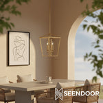 Afbeelding laden in galerijweergave, Rowan bronzen en koperen lantaarn hanglamp - stalen hangend plafondarmatuur
