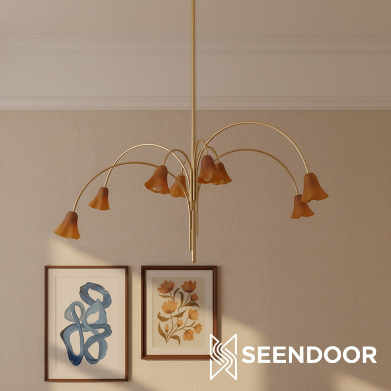Bellina Sculptural Flower Chandelier for Bedroom and Entryway