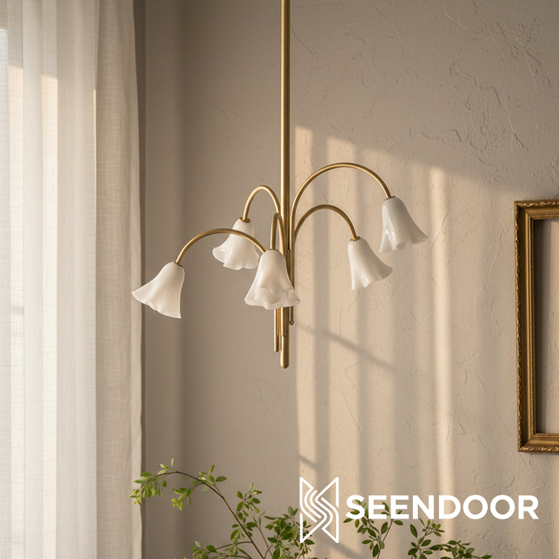 Bellina Sculptural Flower Chandelier for Bedroom and Entryway