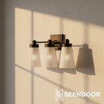 Load image into Gallery viewer, Derlina Classic Multi-head Glass Shade Wall Lamp for Bathroom &amp; Bedroom
