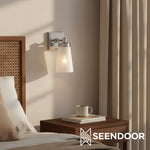 Load image into Gallery viewer, Derlina Classic Multi-head Glass Shade Wall Lamp for Bathroom &amp; Bedroom
