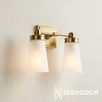 Load image into Gallery viewer, Derlina Classic Multi-head Glass Shade Wall Lamp for Bathroom &amp; Bedroom
