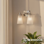 Load image into Gallery viewer, Derlina Classic Multi-head Glass Shade Wall Lamp for Bathroom &amp; Bedroom
