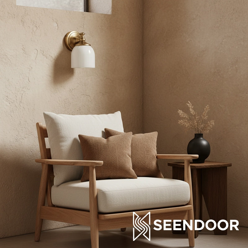 Kalvora Curved Arm Design Modern Wall Sconce for Bedroom & Living Room