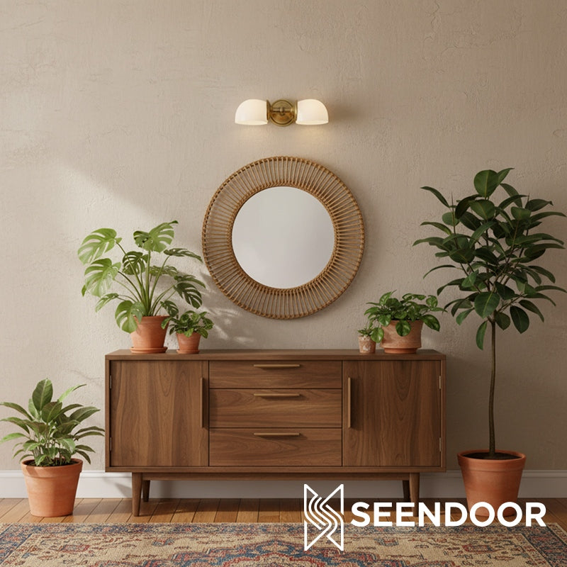 Kalvora Curved Arm Design Modern Wall Sconce for Bedroom & Living Room