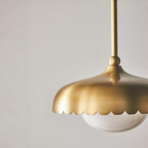 Rayla Sint-jakobsschelp Hanglamp – Messing Afwerking Retro Plafondlamp voor Eetkamer & Keuken