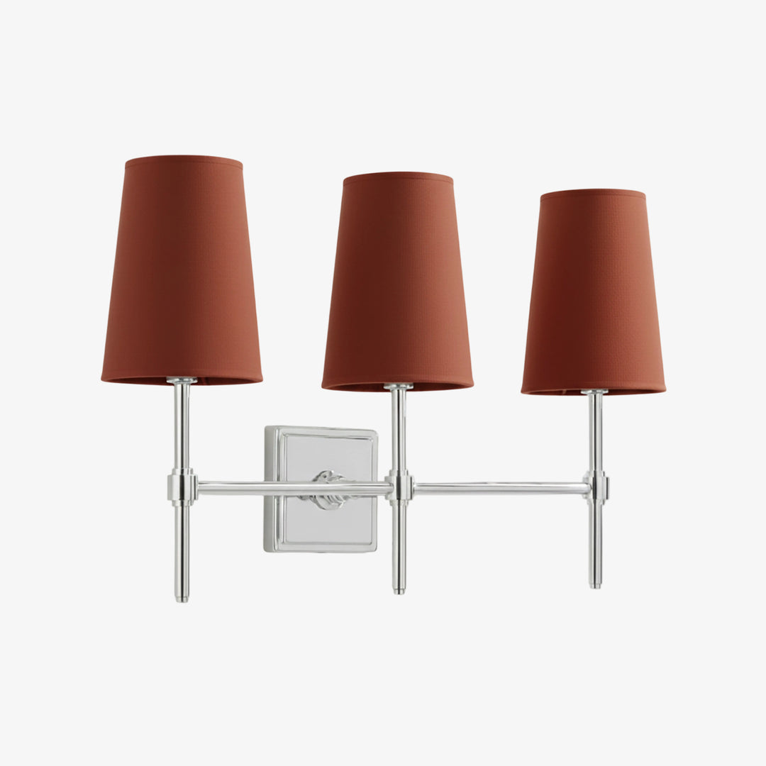 Lampada da Parete con Paralumi in Lino Bianco Derlina – Lampada Retrò Multi-Testa in Metallo