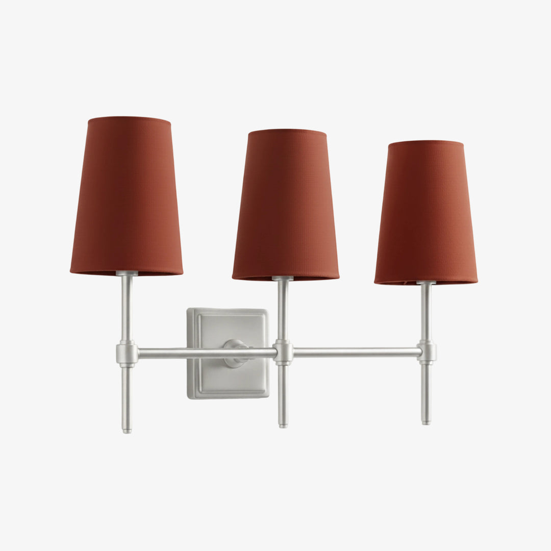 Lampada da Parete con Paralumi in Lino Bianco Derlina – Lampada Retrò Multi-Testa in Metallo